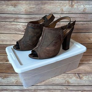 Mossimo Brown Open Toe Heels Sandal